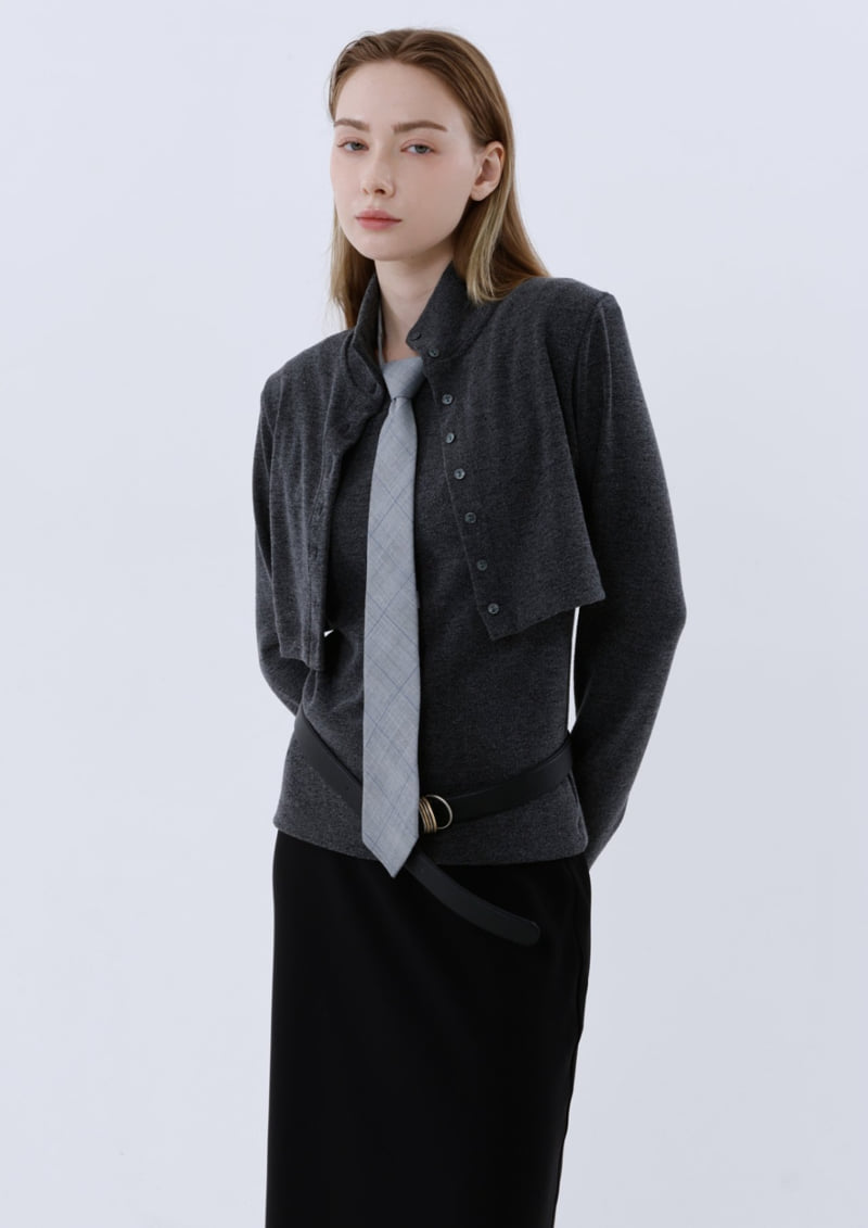 Gentle B - Korean Women Fashion - #romanticstyle - Bokashi Layered Top Cardigan