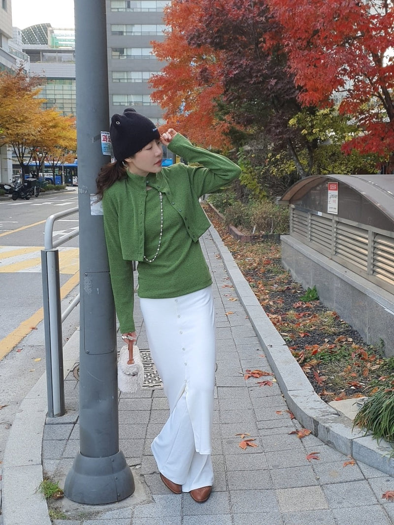 Gentle B - Korean Women Fashion - #womensfashion - Bokashi Layered Top Cardigan - 12