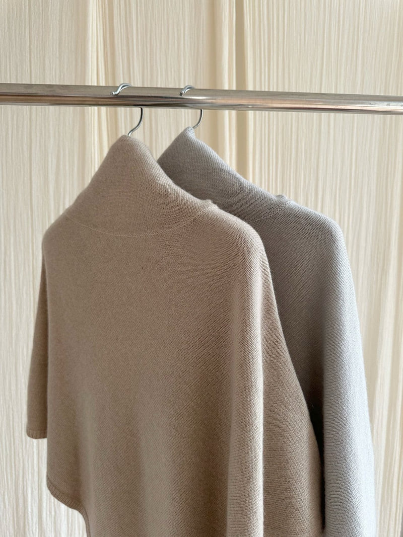 Have - Korean Women Fashion - #momslook - Turtle Neck Square Cape - 7