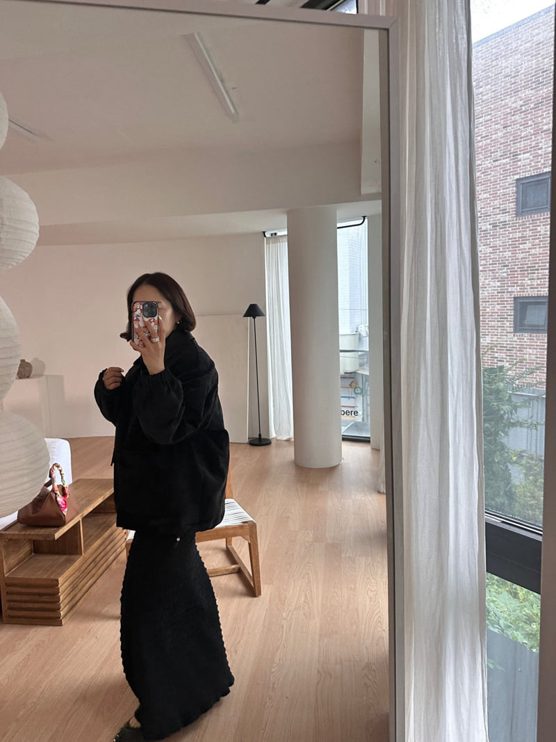 Have - Korean Women Fashion - #momslook - Leather Contrast Jumper - 12