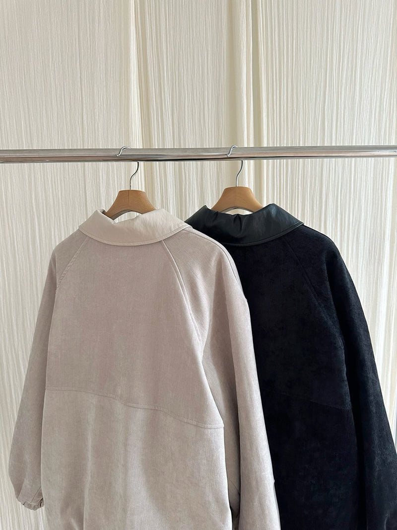 Have - Korean Women Fashion - #momslook - Leather Contrast Jumper - 6