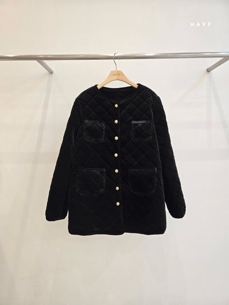 Have - Korean Women Fashion - #momslook - Velvet Quilted Jacket