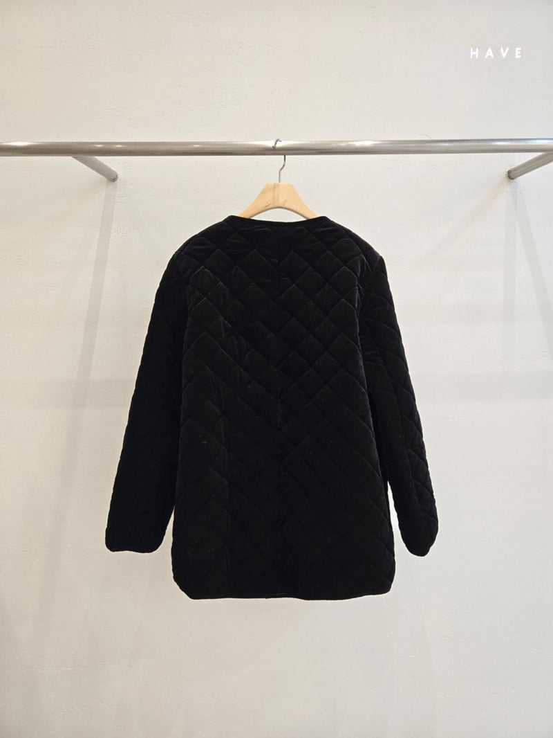 Have - Korean Women Fashion - #momslook - Velvet Quilted Jacket - 2