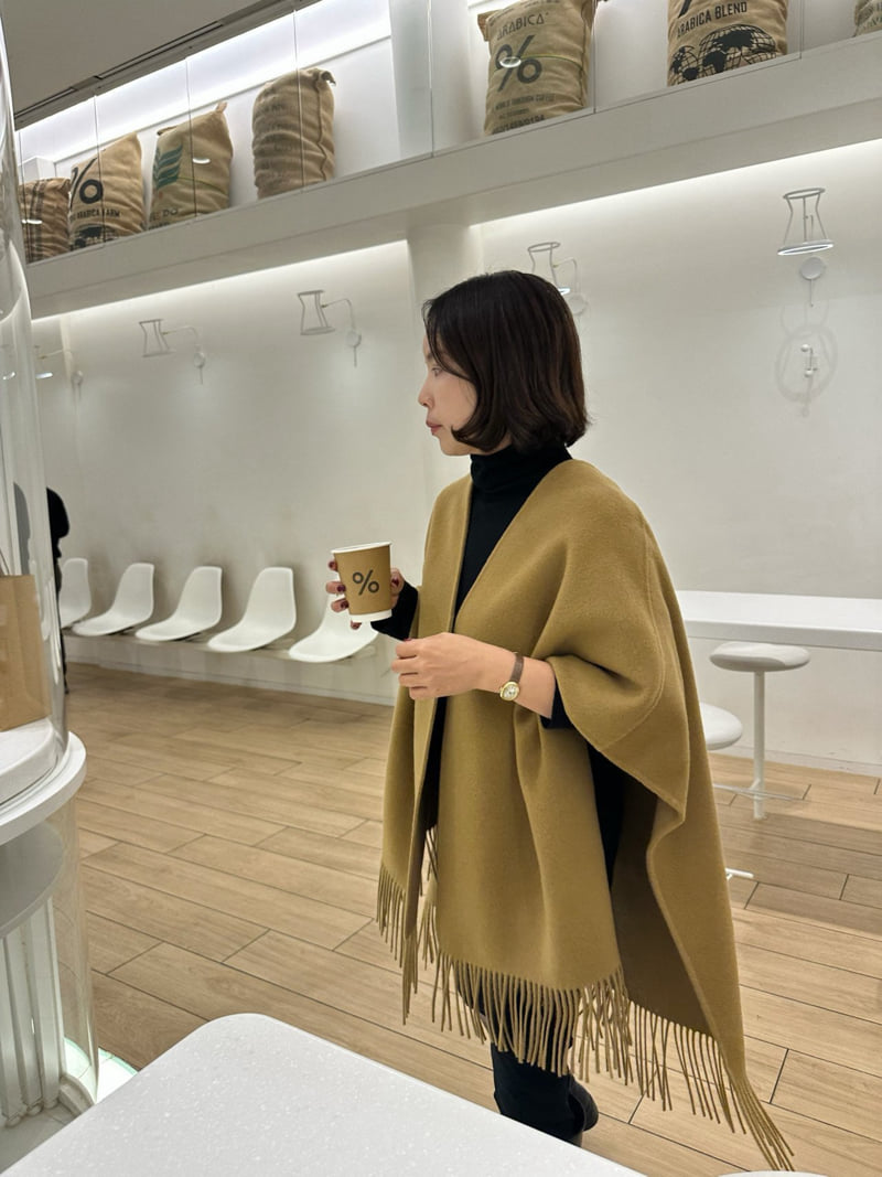 Have - Korean Women Fashion - #romanticstyle - Wool Fringe Cape Handmade - 8