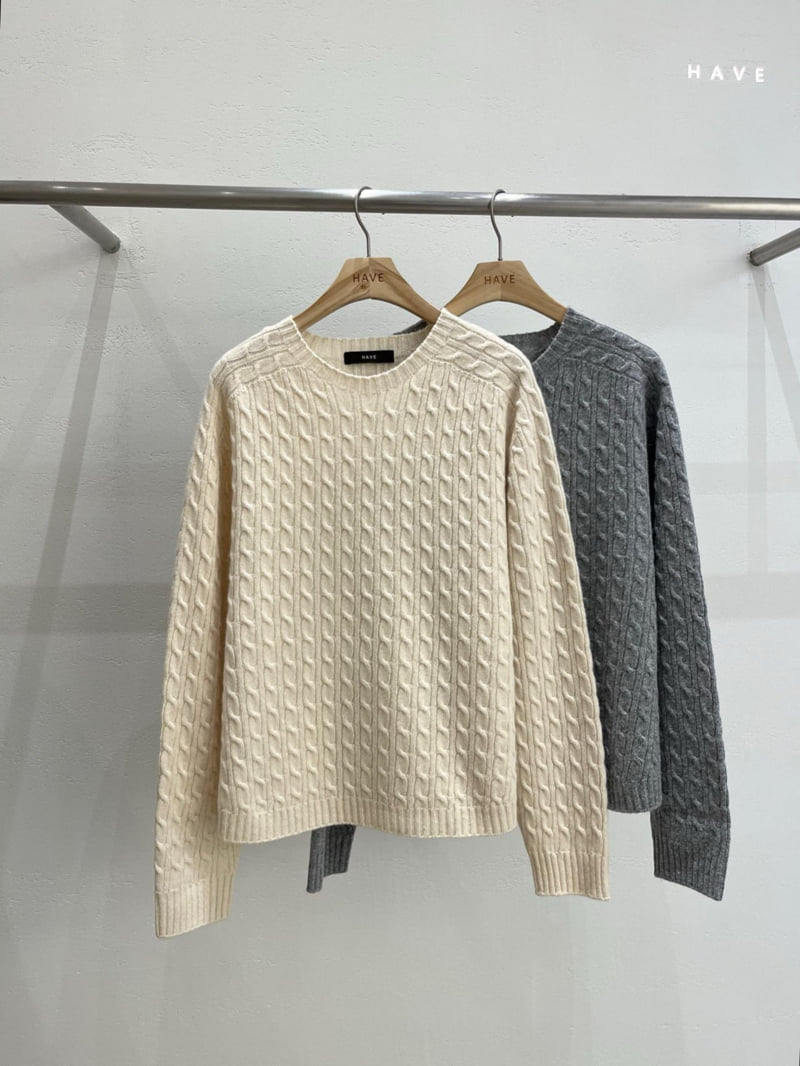Have - Korean Women Fashion - #shopsmall - Cable Wholegarment Knit