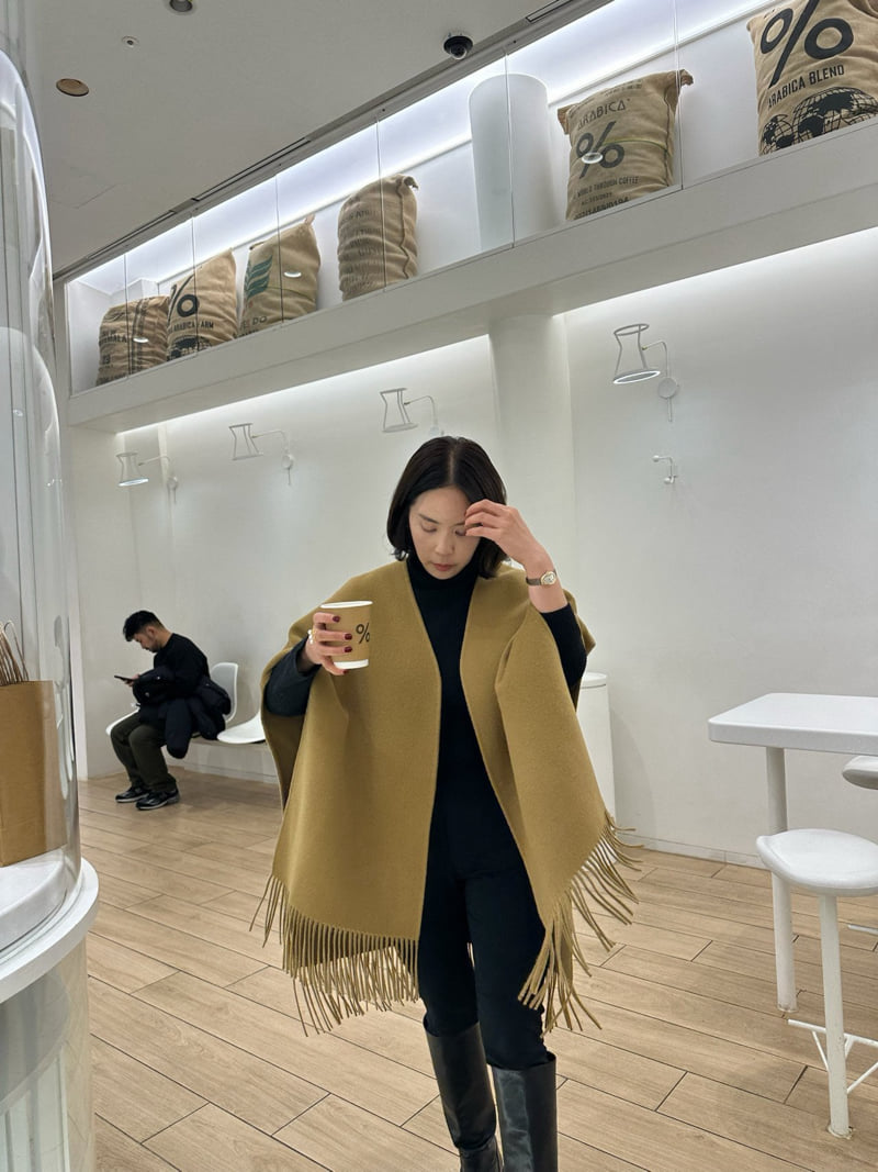 Have - Korean Women Fashion - #thatsdarling - Wool Fringe Cape Handmade - 10