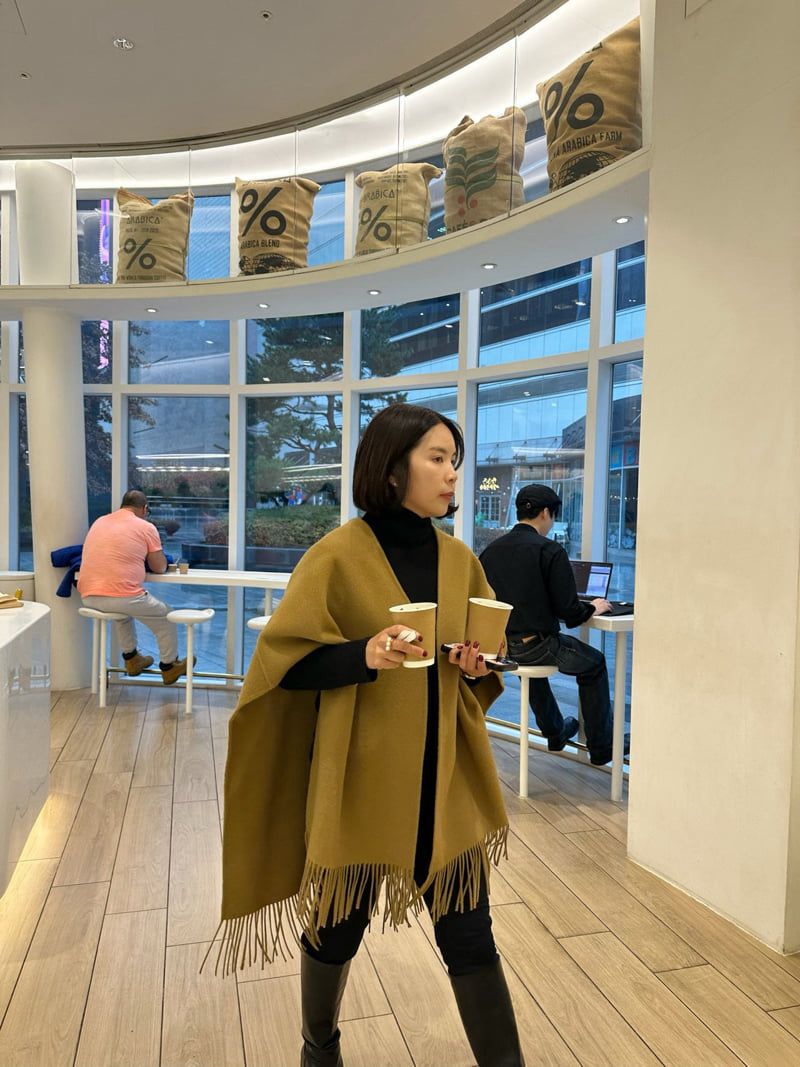 Have - Korean Women Fashion - #thelittlethings - Wool Fringe Cape Handmade - 11