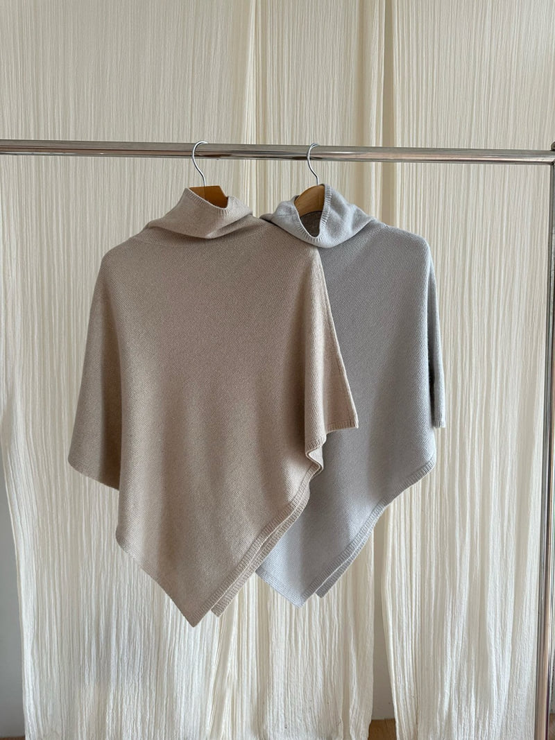 Have - Korean Women Fashion - #womensfashion - Turtle Neck Square Cape - 2