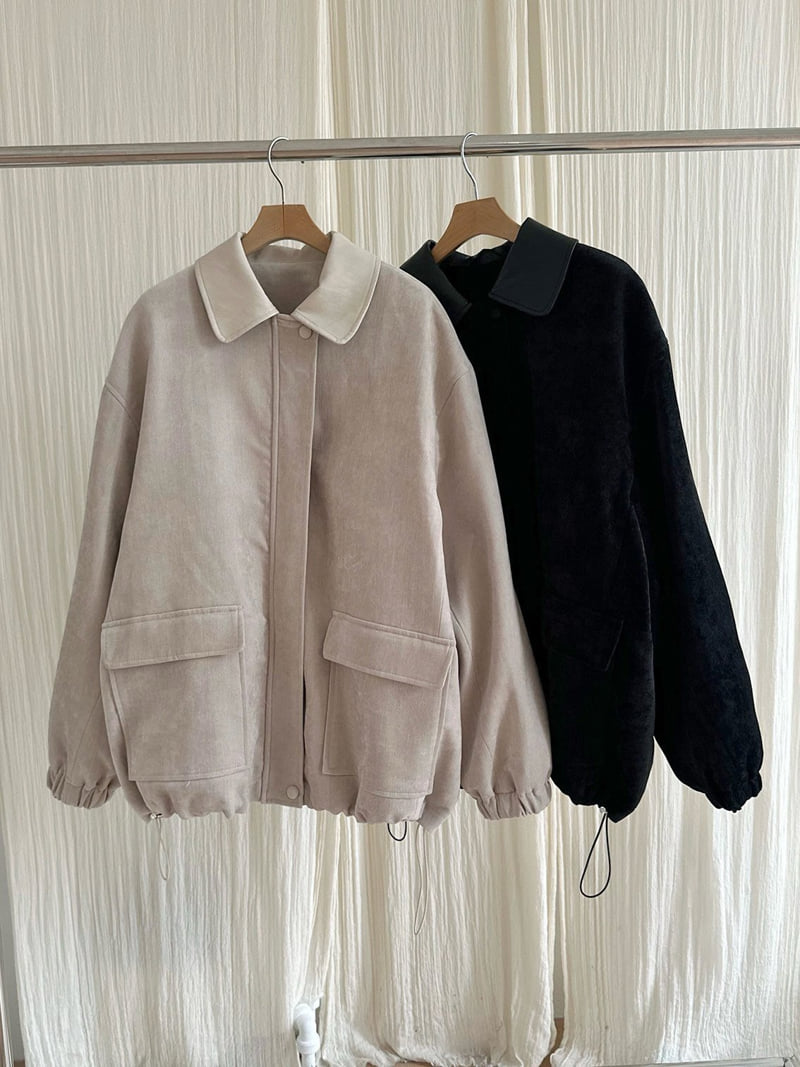 Have - Korean Women Fashion - #womensfashion - Leather Contrast Jumper