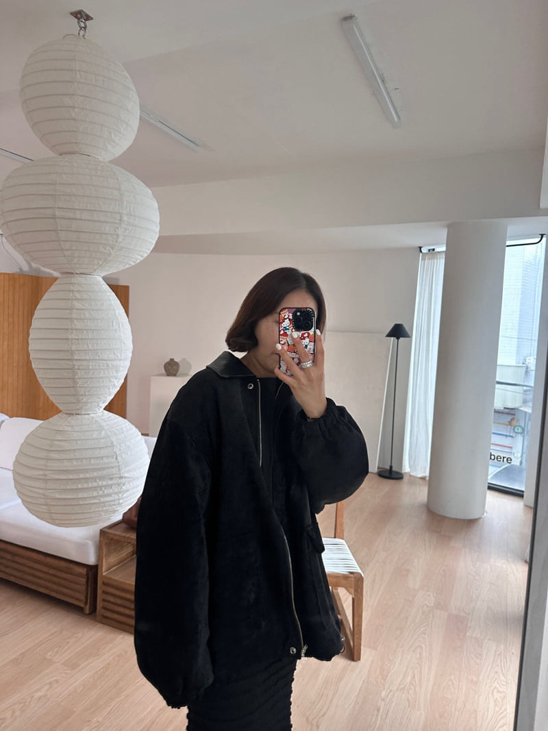 Have - Korean Women Fashion - #womensfashion - Leather Contrast Jumper - 11