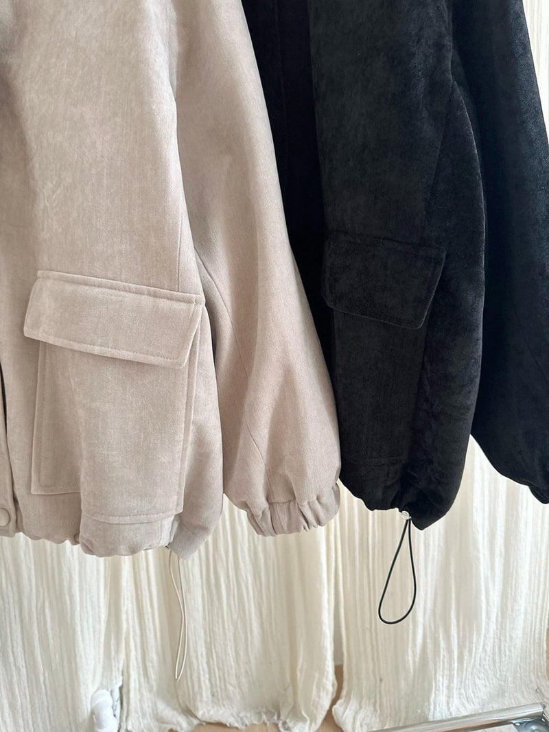 Have - Korean Women Fashion - #womensfashion - Leather Contrast Jumper - 3