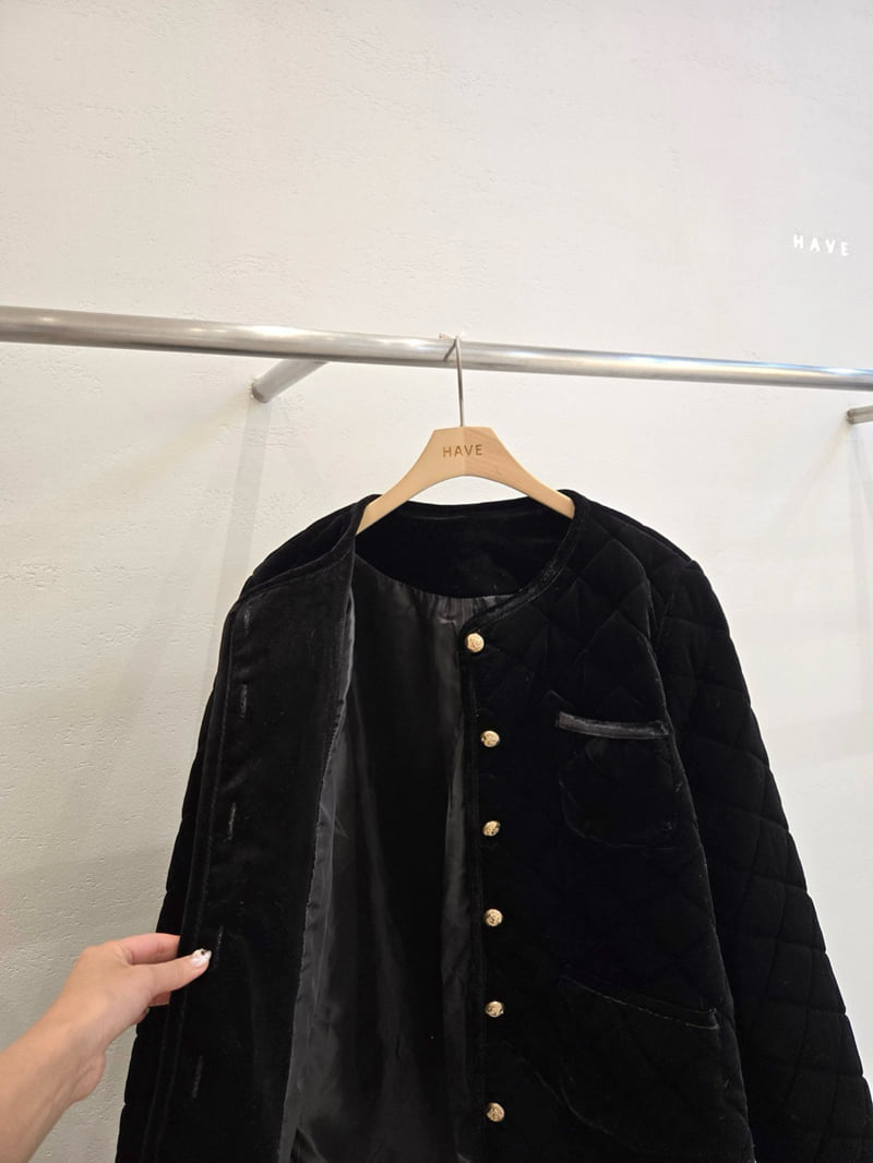 Have - Korean Women Fashion - #momslook - Velvet Quilted Jacket - 4