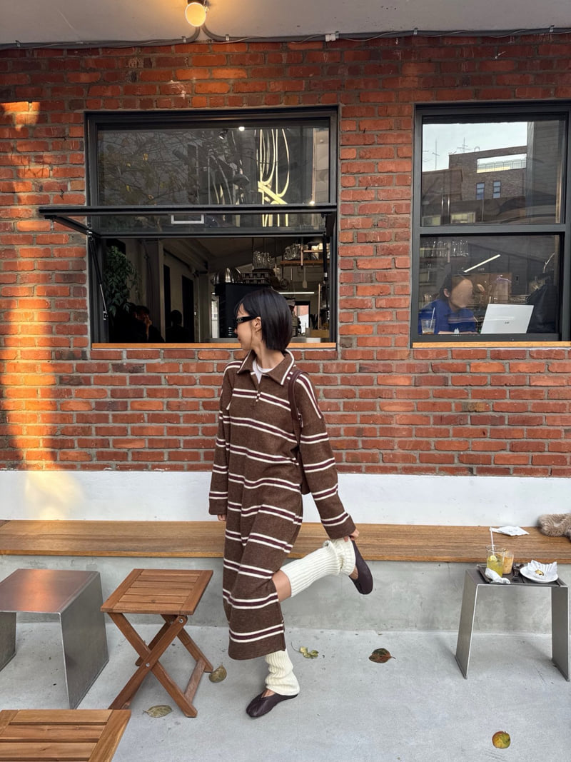 Heil - Korean Women Fashion - #womensfashion - Striped Button One-piece - 8