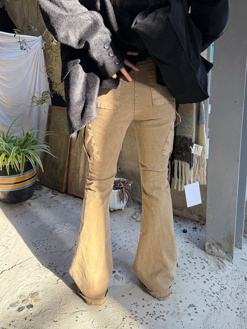 Heil - Korean Women Fashion - #womensfashion - Pigment Cargo Bootcut Pants - 10