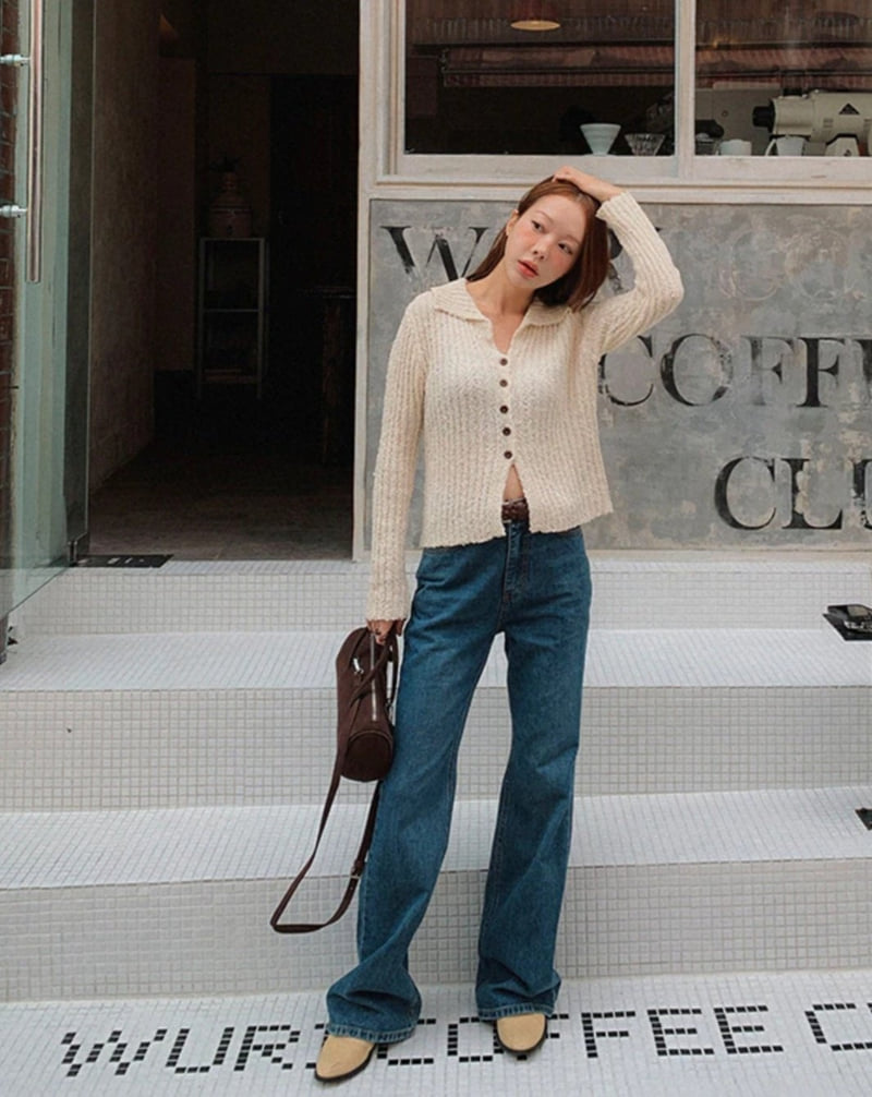 I'm here - Korean Women Fashion - #womensfashion - 892 Bootcut Blue Denim Wide Pants - 4