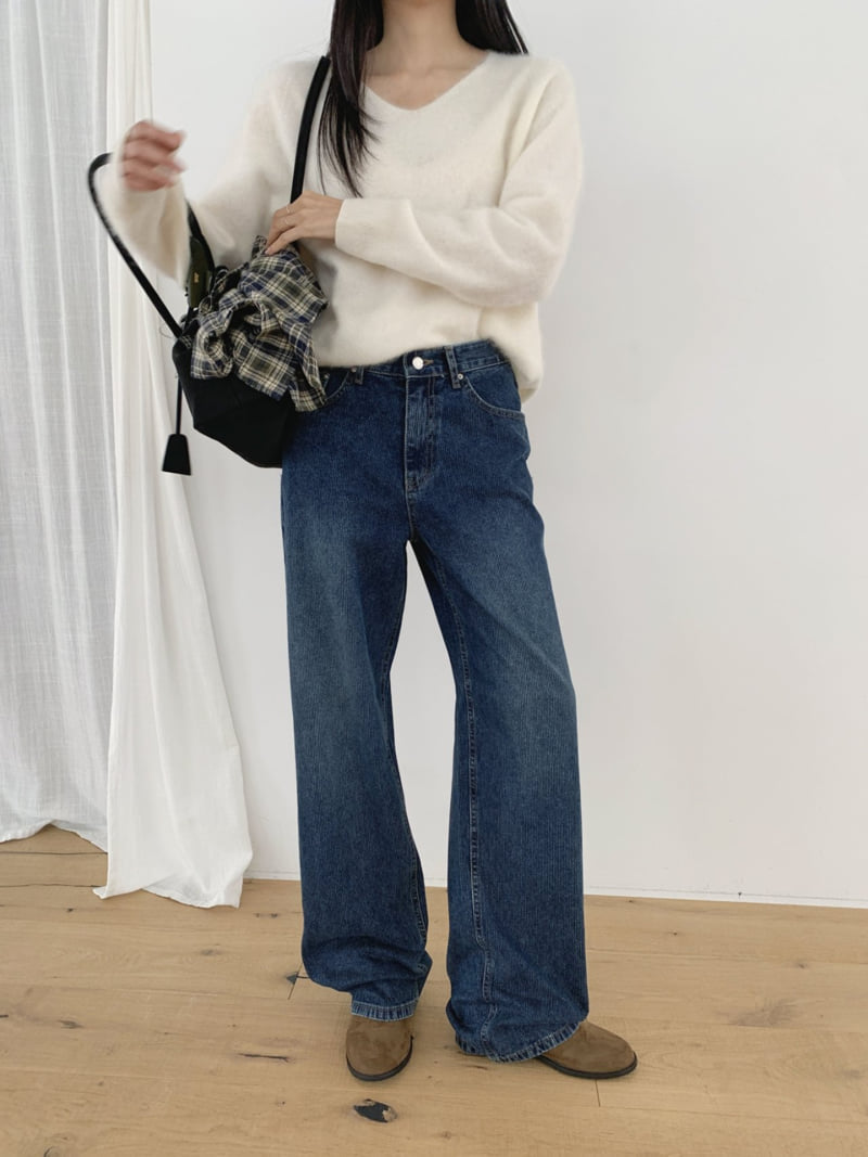 I'm here - Korean Women Fashion - #momslook - 900 Corduroy Denim Wide Pants