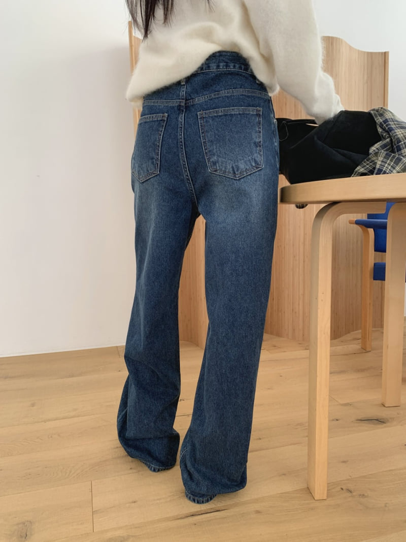I'm here - Korean Women Fashion - #momslook - 900 Corduroy Denim Wide Pants - 4
