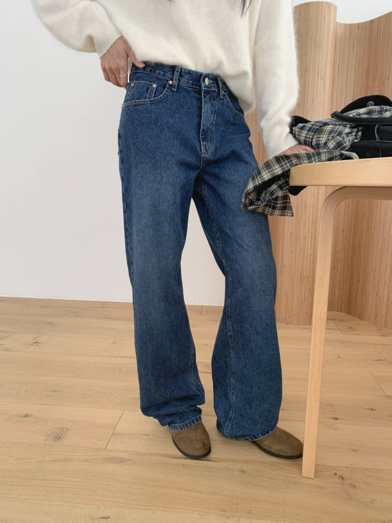I'm here - Korean Women Fashion - #momslook - 900 Corduroy Denim Wide Pants - 5