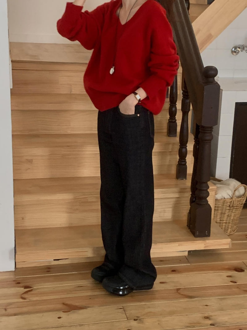 I'm here - Korean Women Fashion - #momslook - 901 Fleece Non Fade Bootcut Denim Pants - 10