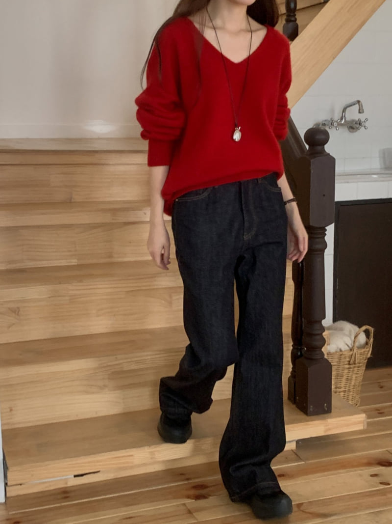 I'm here - Korean Women Fashion - #momslook - 901 Fleece Non Fade Bootcut Denim Pants - 8
