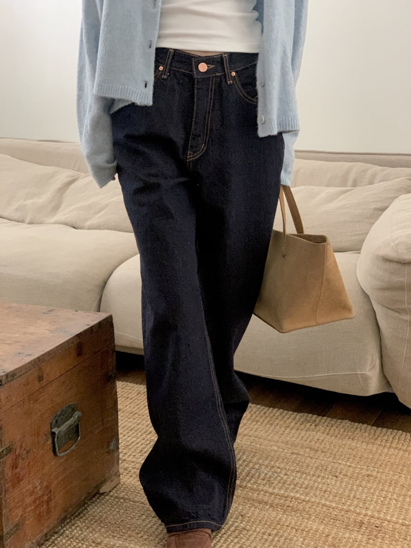 I'm here - Korean Women Fashion - #momslook - 903 Fleece Non Fade Wide Denim Pants - 3
