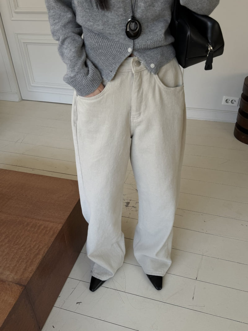 I'm here - Korean Women Fashion - #momslook - 647 Fleece Cotton Curve Jeans - 10