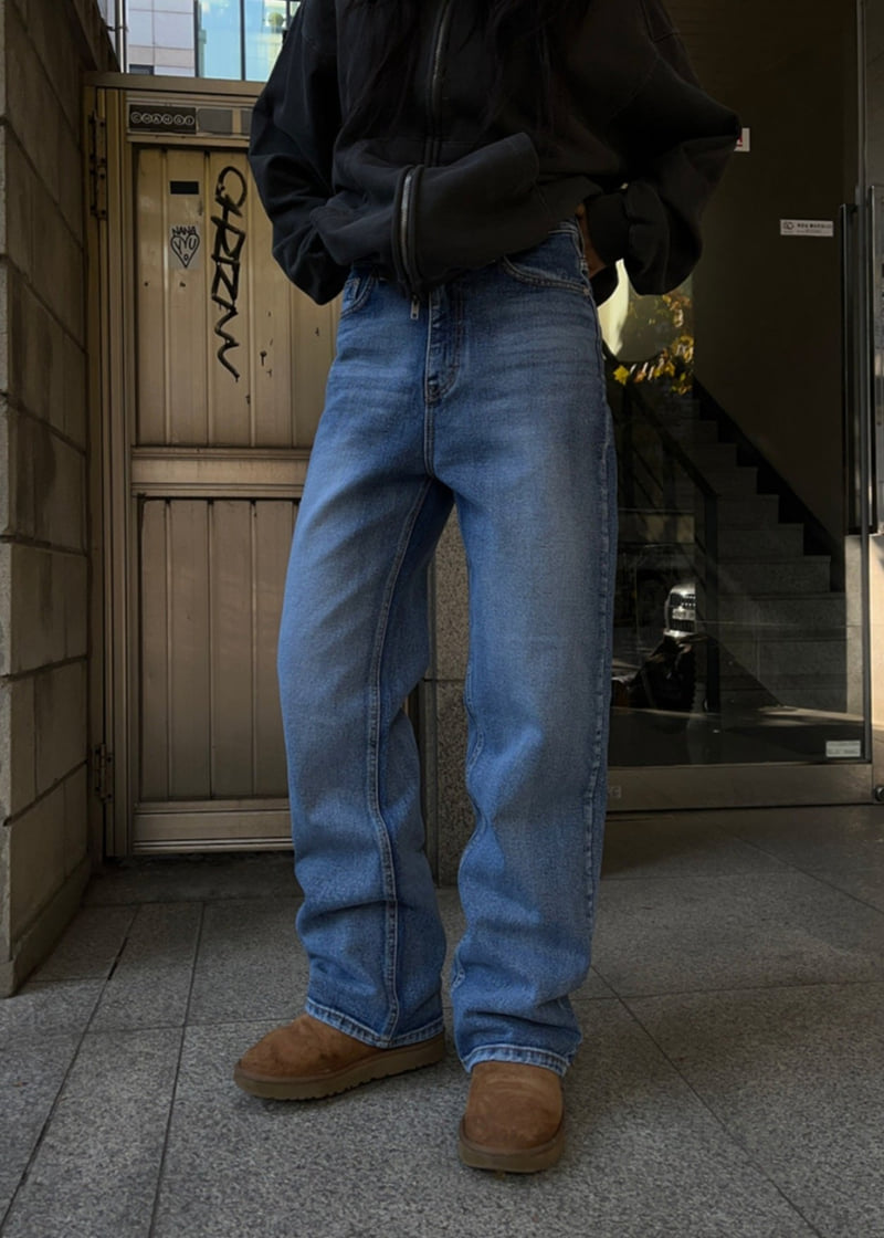 I'm here - Korean Women Fashion - #momslook - 809 All Brush Washed Straight Denim Pants