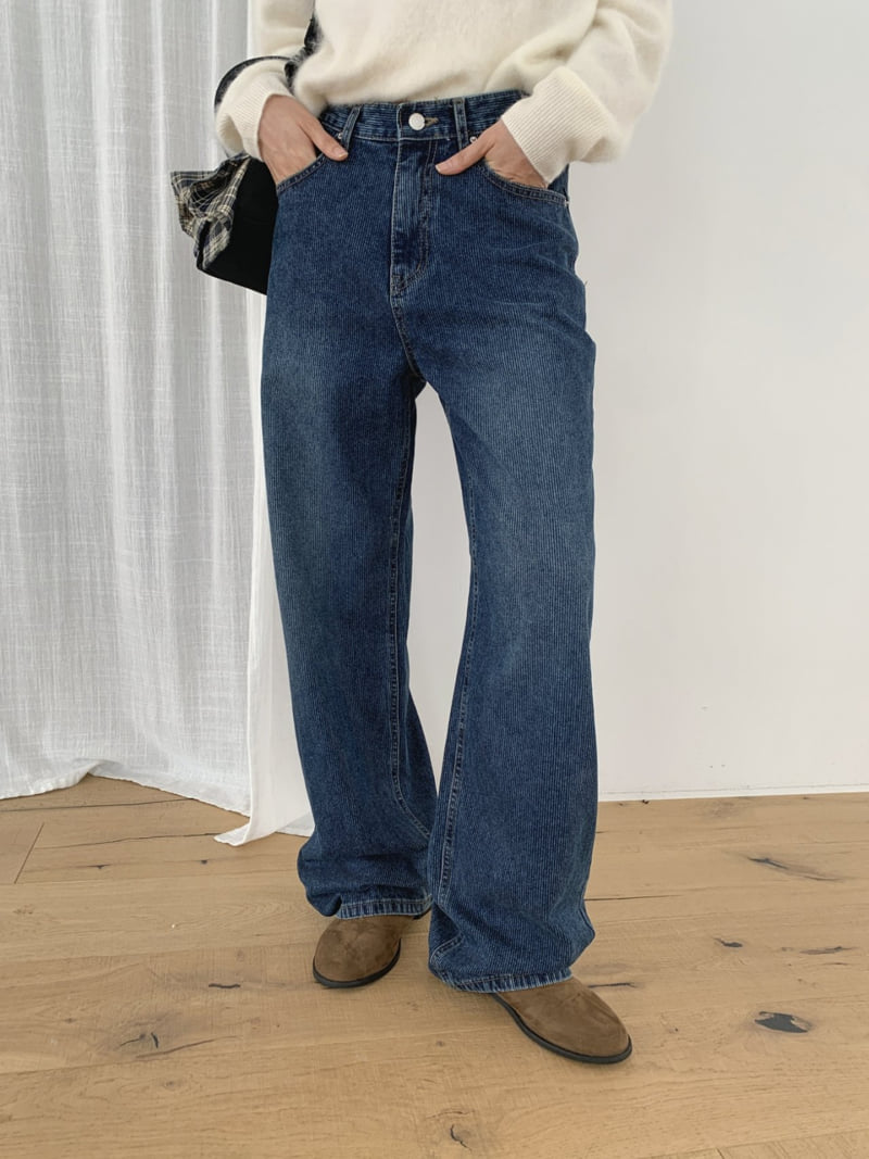 I'm here - Korean Women Fashion - #restrostyle - 900 Corduroy Denim Wide Pants - 10