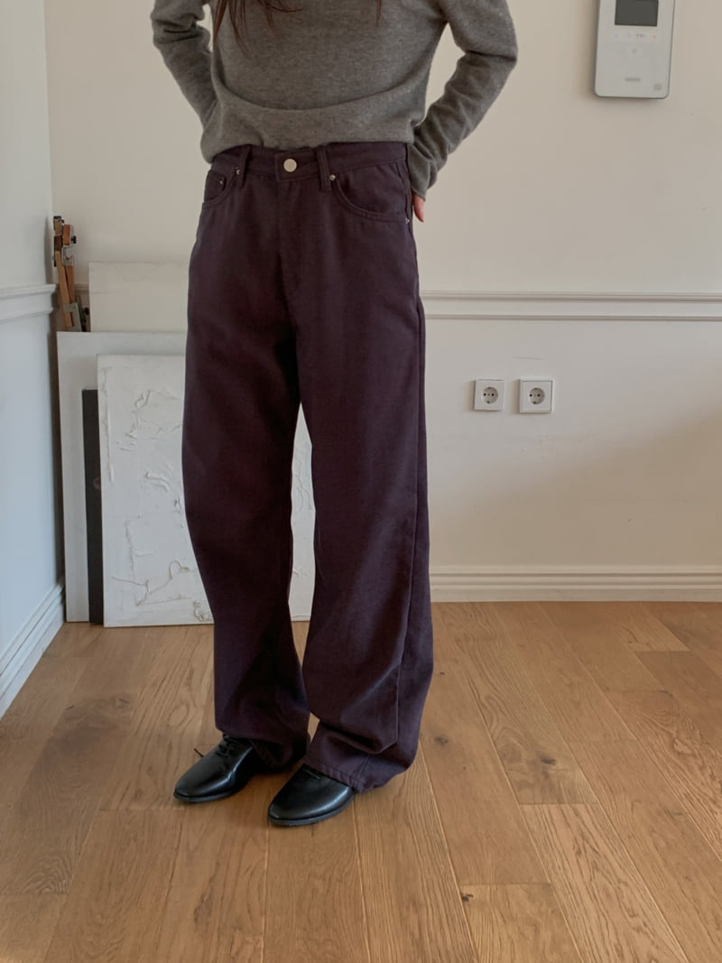 I'm here - Korean Women Fashion - #restrostyle - 646 Fleece Cotton Wide Pants - 3