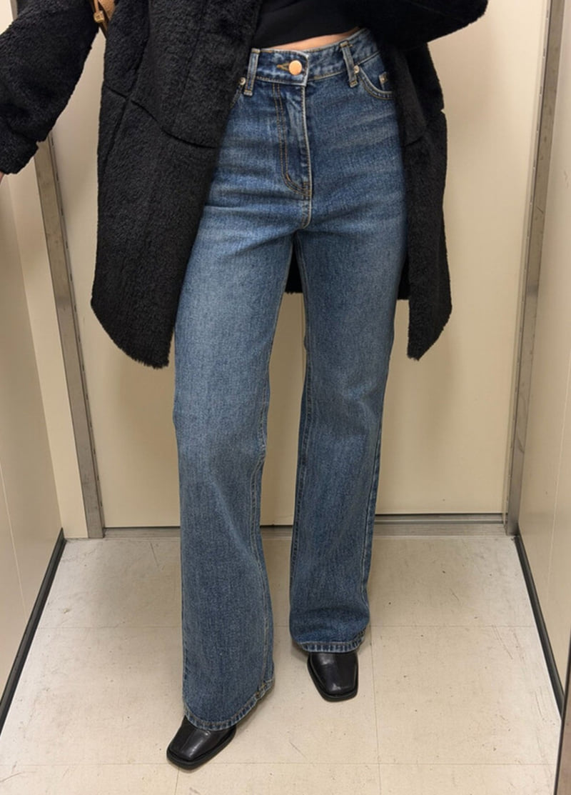 I'm here - Korean Women Fashion - #romanticstyle - 561 Brushed Bootcut Denim Pants - 3
