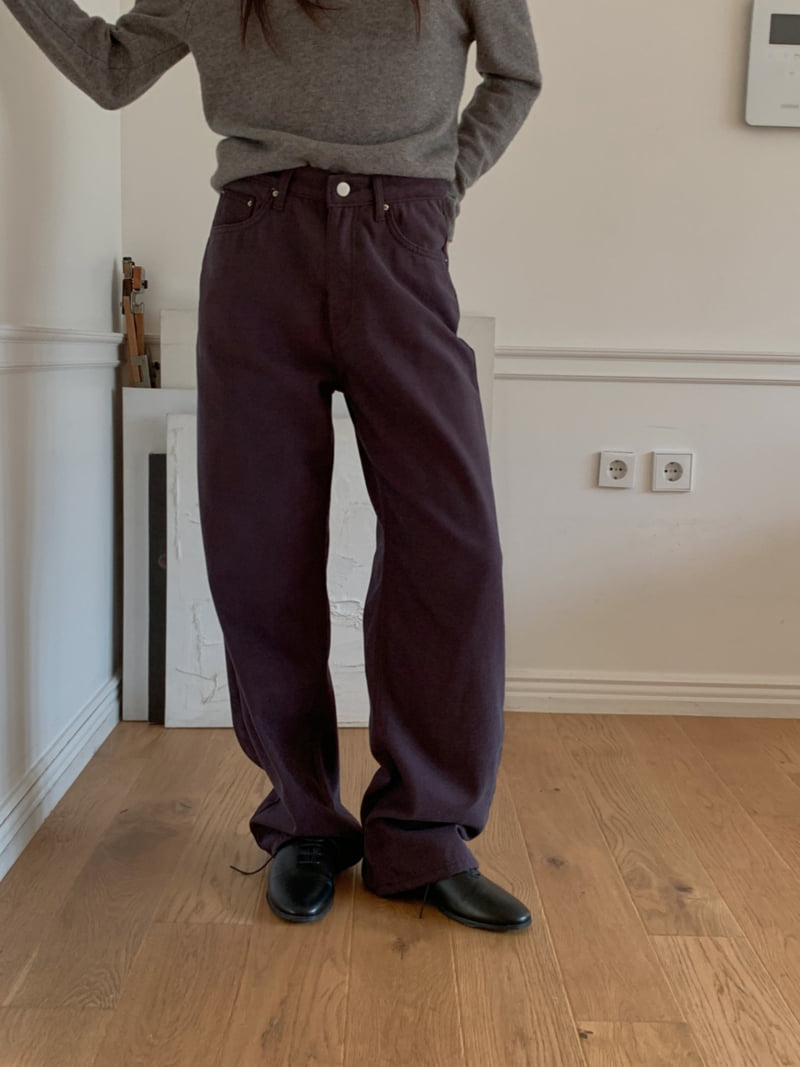 I'm here - Korean Women Fashion - #shopsmall - 646 Fleece Cotton Wide Pants - 5