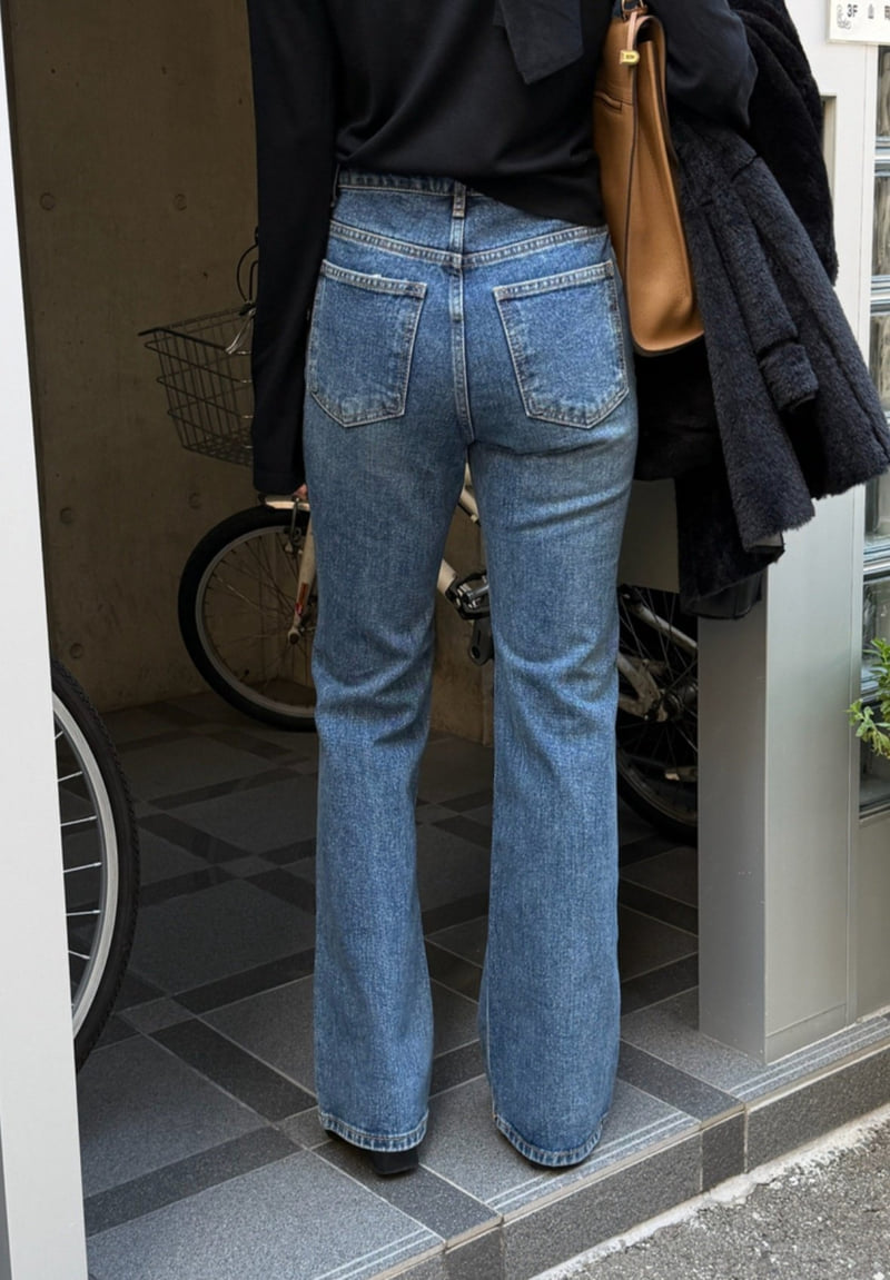 I'm here - Korean Women Fashion - #romanticstyle - 561 Brushed Bootcut Denim Pants - 4