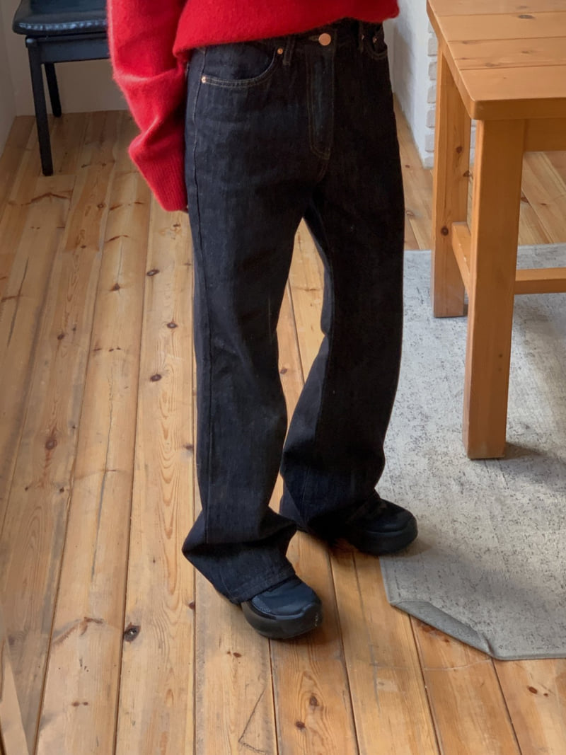 I'm here - Korean Women Fashion - #thatsdarling - 901 Fleece Non Fade Bootcut Denim Pants - 2