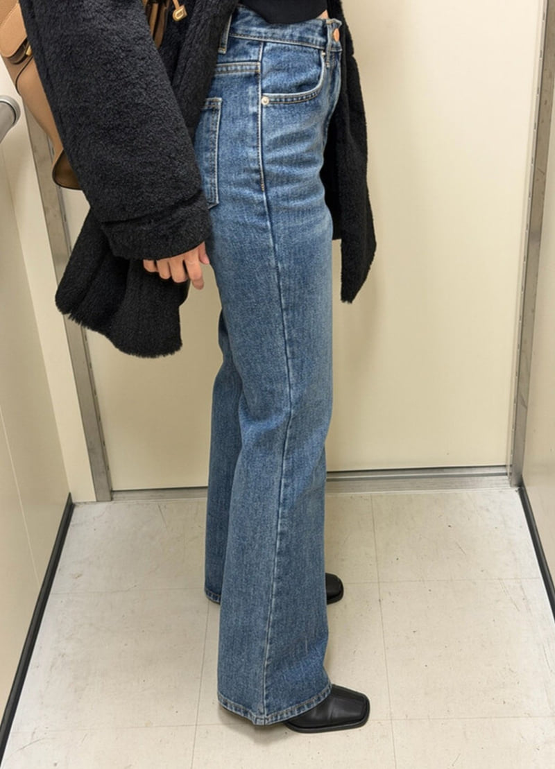 I'm here - Korean Women Fashion - #thelittlethings - 561 Brushed Bootcut Denim Pants - 6