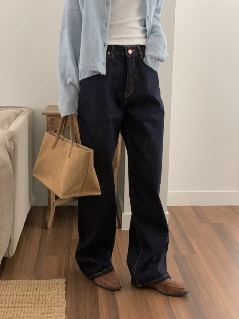 I'm here - Korean Women Fashion - #thelittlethings - 903 Fleece Non Fade Wide Denim Pants - 2