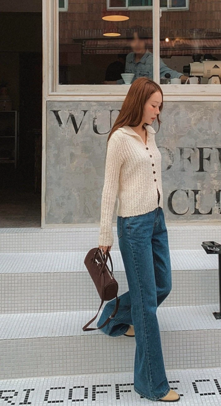 I'm here - Korean Women Fashion - #vintageinspired - 892 Bootcut Blue Denim Wide Pants - 8