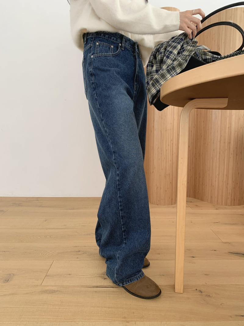 I'm here - Korean Women Fashion - #vintageinspired - 900 Corduroy Denim Wide Pants - 7
