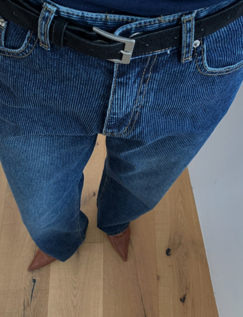 I'm here - Korean Women Fashion - #vintageinspired - 900 Corduroy Denim Pants