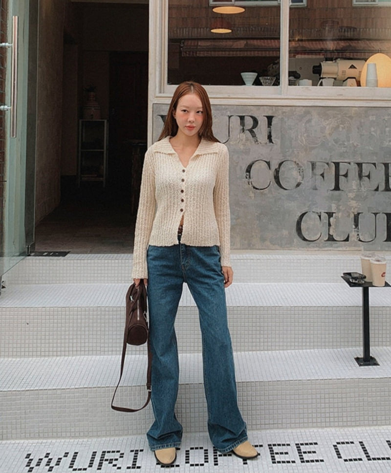 I'm here - Korean Women Fashion - #vintagekidsstyle - 892 Bootcut Blue Denim Wide Pants - 9