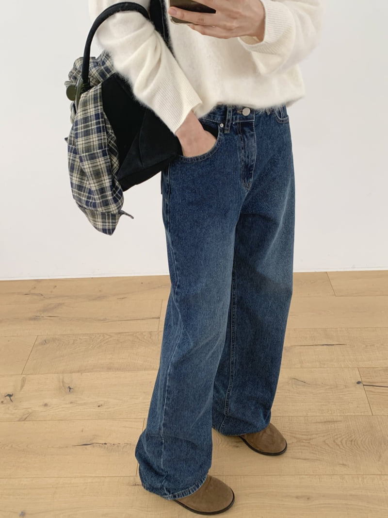 I'm here - Korean Women Fashion - #womensfashion - 900 Corduroy Denim Wide Pants - 2