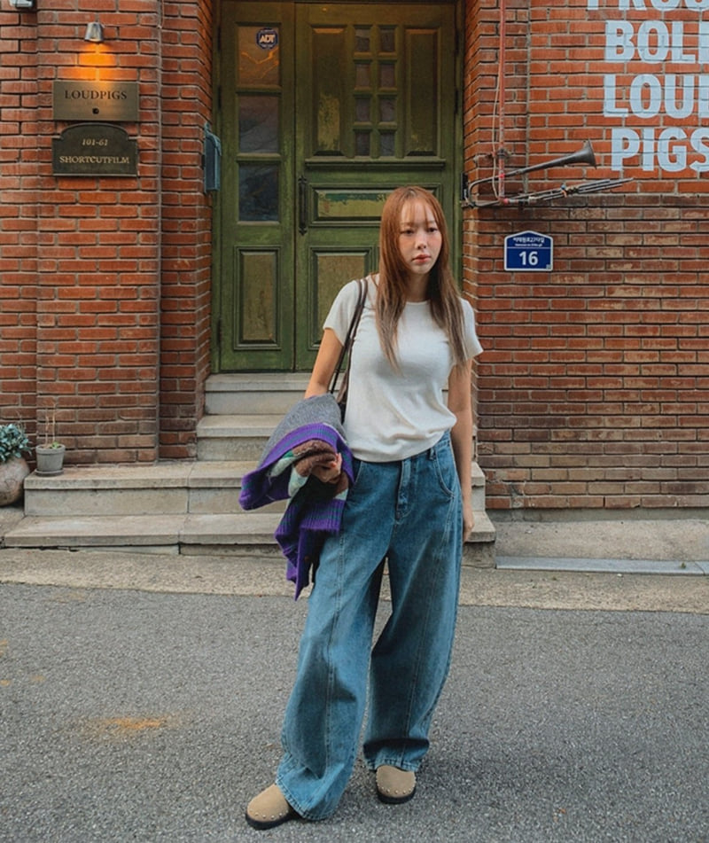 I'm here - Korean Women Fashion - #womensfashion - 895 Panel Round Wide Pants - 7