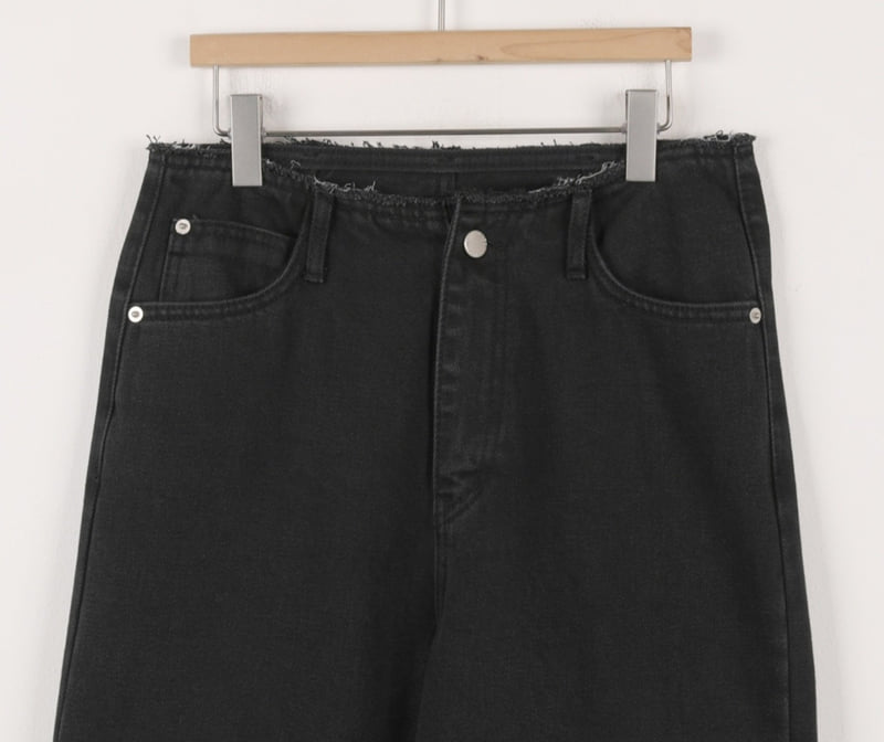 I'm here - Korean Women Fashion - #womensfashion - 896 No Wash Black Wide Denim Pants - 10
