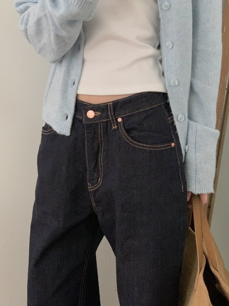 I'm here - Korean Women Fashion - #momslook - 903 Fleece Non Fade Wide Denim Pants - 4