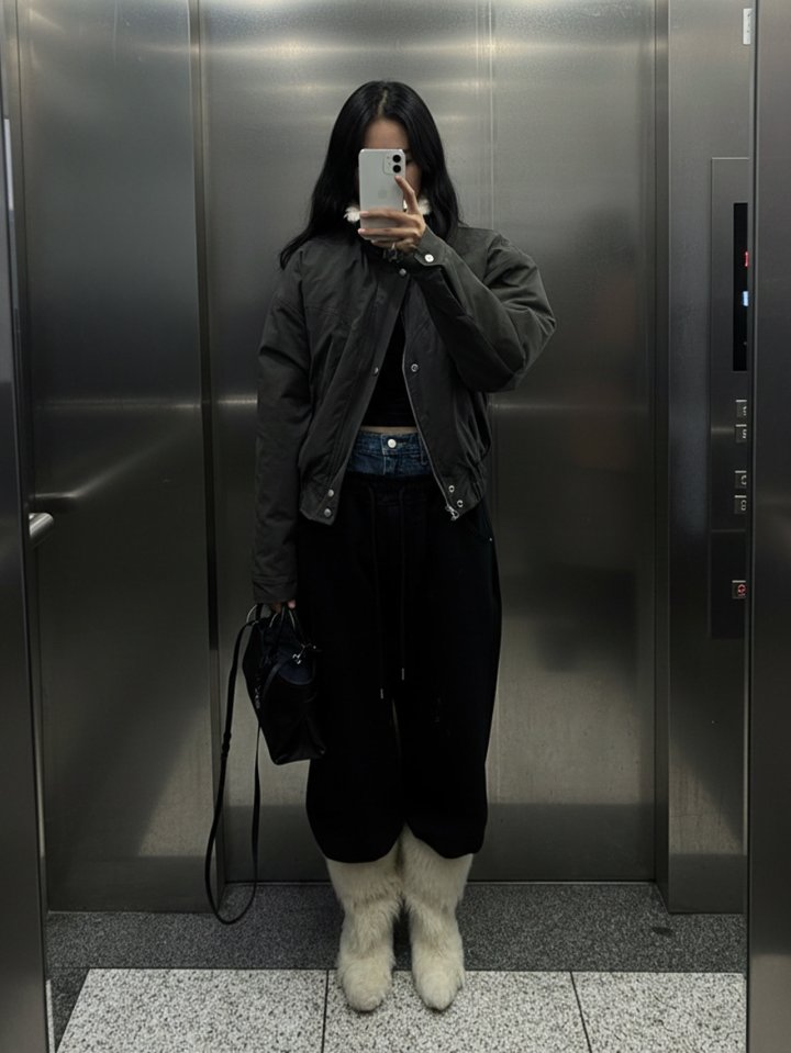 Inssense - Korean Women Fashion - #momslook - Denim Waist Layered Sweat Pants - 9