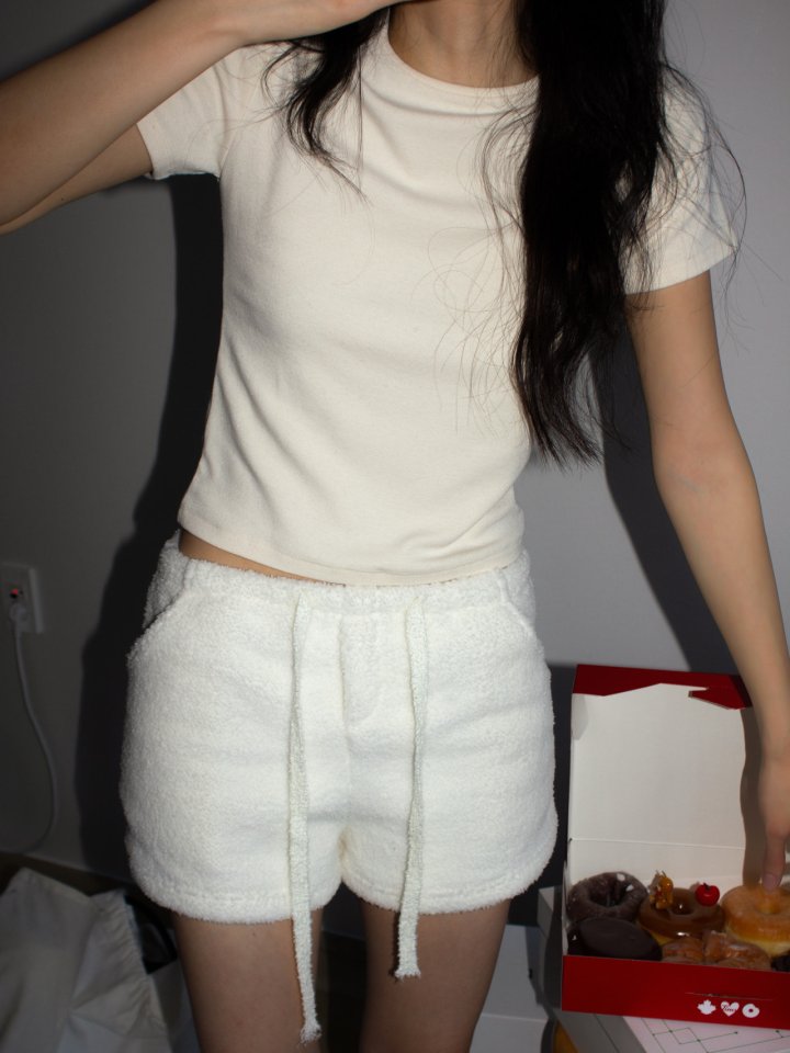 Inssense - Korean Women Fashion - #momslook - Minimal Back Stitch Peach Slim Tee - 2
