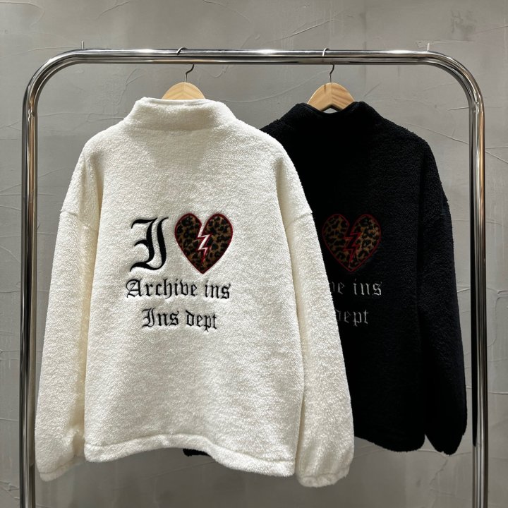 Inssense - Korean Women Fashion - #momslook - Love Bites Teddy Fleece Half-Zip - 11