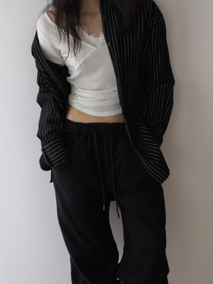 Inssense - Korean Women Fashion - #momslook - Side Panel Line Fleece Jogger Pants - 3