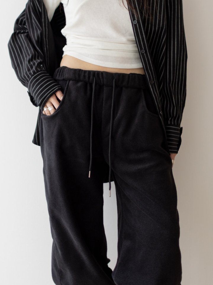 Inssense - Korean Women Fashion - #momslook - Side Panel Line Fleece Jogger Pants - 7