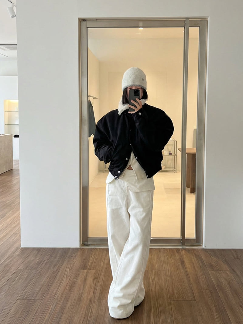 Inssense - Korean Women Fashion - #shopsmall - Soft Collar Peach Bomber Jacket - 6