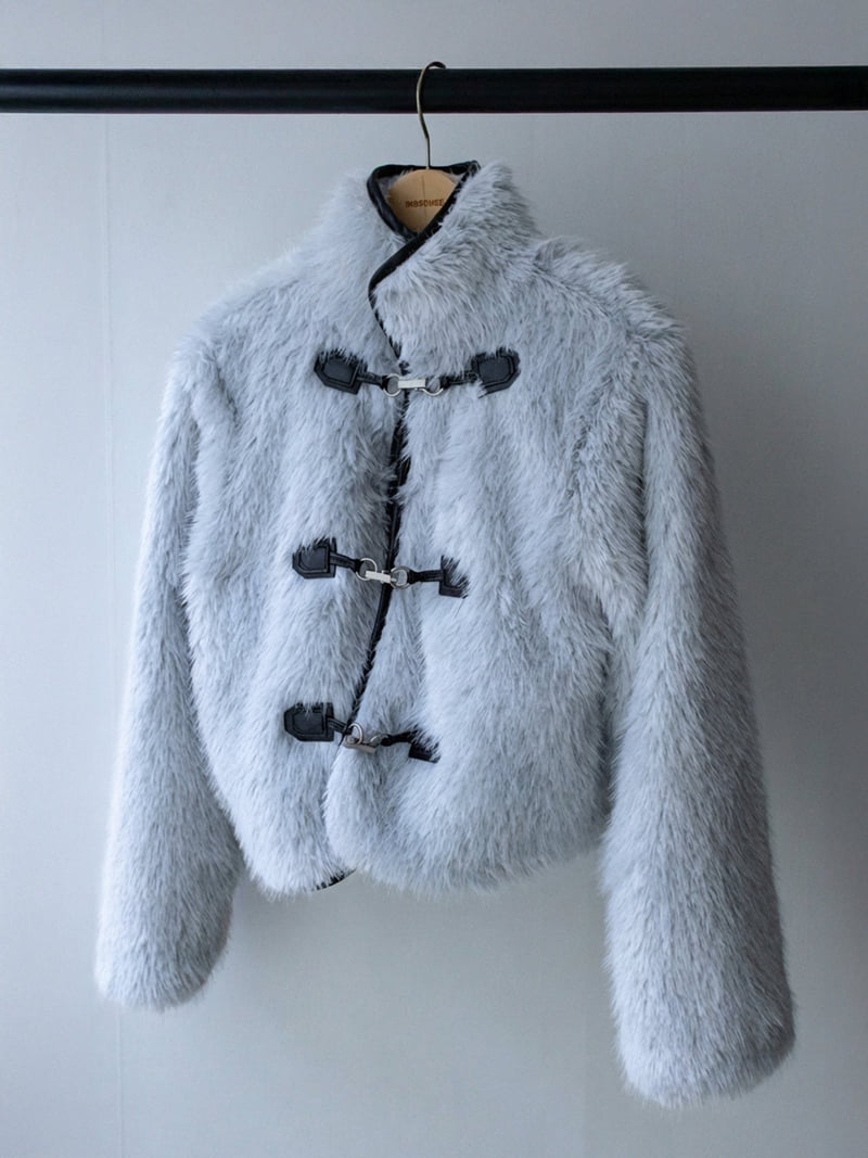 Inssense - Korean Women Fashion - #vintageinspired - Toggle Crop Jacket - 3